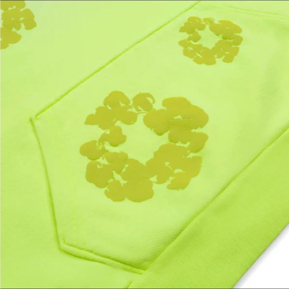 Lime Green Men's Sweater with Floral Accents